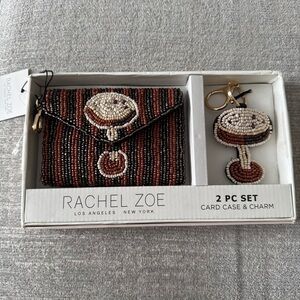 Rachel Zoe Beaded Espresso Martini Card Case And Purse Charm Gift Set